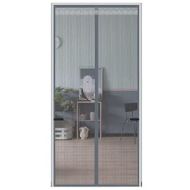 Qrity Magnetic Fly Screen Door 85 x 200cm, Mosquito Screen, Mesh Curtain, Fully Self Seal Automatically, Bug Mesh Curtain for Patio Front Back Door