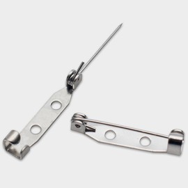 VICASKY 400pcs 2.5cm Brooch Pin Backs Bar Pin Back Clasp Silver Tone Brooch Pinbacks with Safety Locking for Craft Name Badge Brooch Pins Safety Pins, Silver Bar Pins, Clasp with Back Bar Fastener