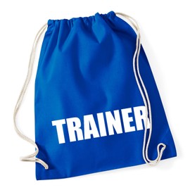 Huuraa Gym Bag Trainer Training Backpack Cotton 12 Litres Size with Motif for All Fitness Coaches Gift Idea for Friends and Family, Bright royal