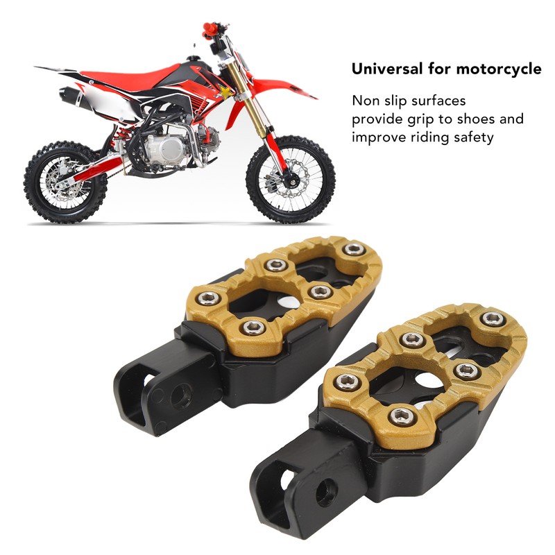 1 Pair Motorcycle Footpeg Left Right Anti Slip Universal Aluminum