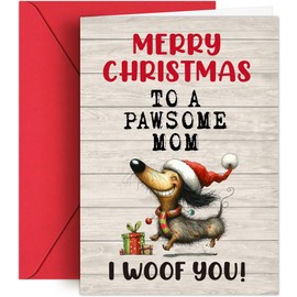 HiFuler Christmas Card from Dog - 5" x 7" Funny Dog Christmas Cards with Envelopes, Christmas Greeting Cards from Dog, Unique Christmas Gifts for Dog Mom, Perfect Stocking Stuffers for Dog Lovers