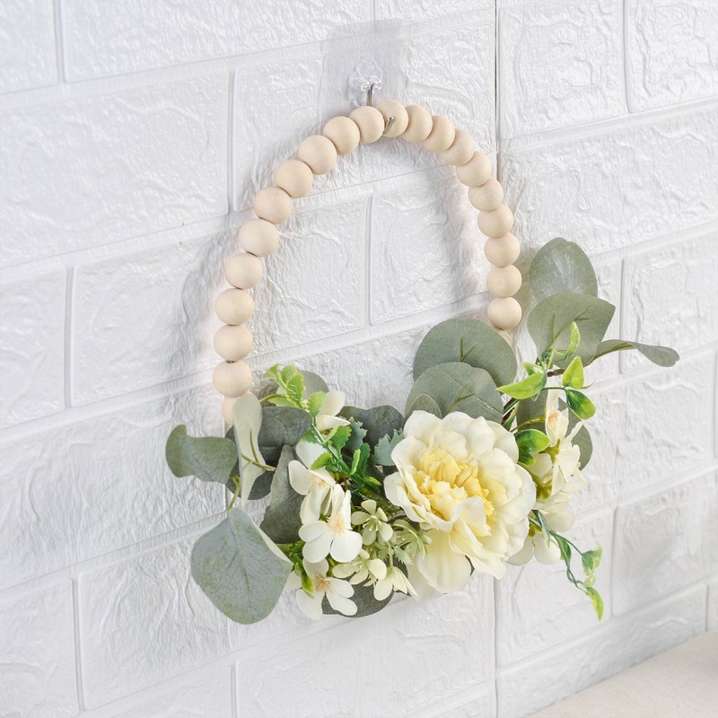 Artificial Garland Wood Pearl Decorative Flower Wreath Tea Garland Home