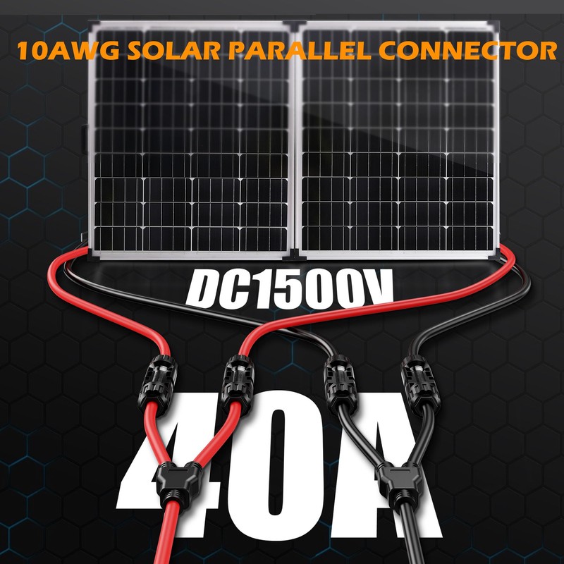 OWINUSTECH Solar Y Connector 10AWG,42CM Solar Connectors Y Solar Parallel