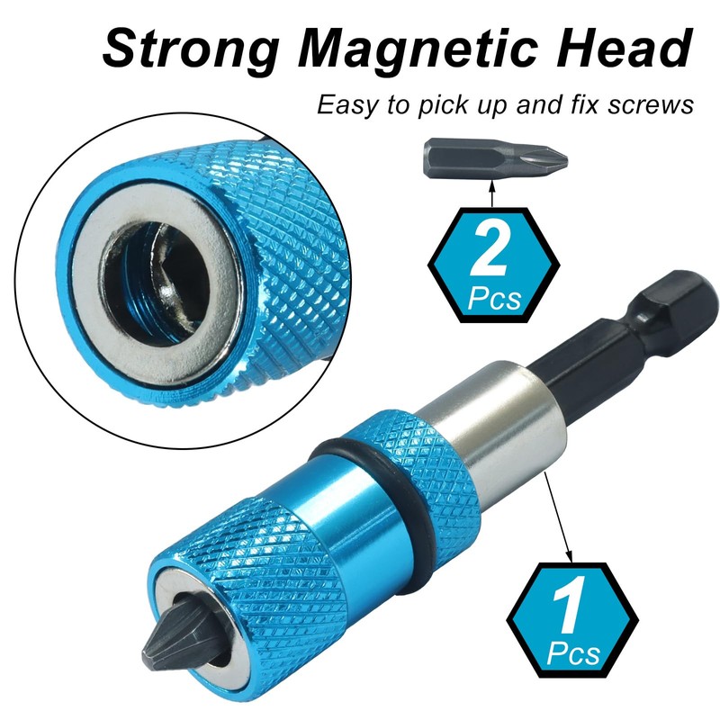 LifCratms 1 Piece Adjustable Depth Screwdriver Bit Holder, Magnetic Impact