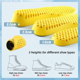 Soft Breathable Height Increase Insoles Elastic Shock Absorbing Full Insoles Shoe Cushion Pads Honeycomb Replacement Inserts for Men and Women 1Pair