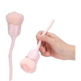 Nail Rose Dust Brush, Nylon Fibre Hair, Soft, Comfortable, Loose Powder Blush Brush for Daily Makeup (Light Pink)