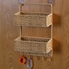 Angoily Woven Wall Mount 2-Tier Storage Sorter Basket with 5