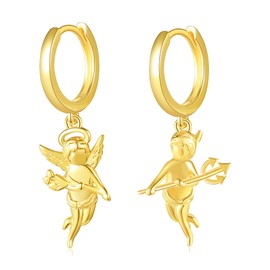 Angel Devil Earrings Sterling Silver Angel Wings Hoop Earrings Mismatched Drop Hoop Jewelry Gifts for Women