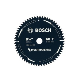 Bosch 1x Multi Material Circular Saw Blade (for Metal, Plastics, Wood, Ø 210 mm - 8 1/4 inch, 60 Teeth, Bore 25 mm, +2X Reduction Rings, Professional Accessories for Circular Saws from Most Brands)