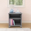 Max & Lily Classic Wood Nightstand with Shelves, Kids Bedside
