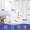 No Hook Floral Shower Curtain with Snap in Liner, Double