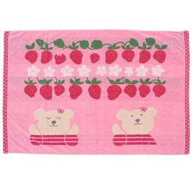 Rainbow Bear Large Bath Towel, Wakuwaku (Pink), Towel Blanket, Imabari Towel