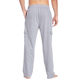 Deyeek Men's Sweatpants Open Bottom Sweat Pants for Mens Cargo Sweatpants for Men Gym Workout Sweats Lounge Pants with Pocket Grey