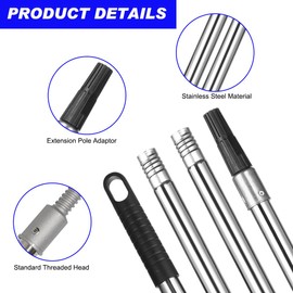 Extension Pole 1.3-4.8 ft Long Paint Roller Telescopic Extendable Poles Multi-Purpose Telescoping Pole Lightweight Sturdy Painters Pole