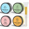 4 Pcs Clay Facial Mask Set - Turmeric, Vitamin C,