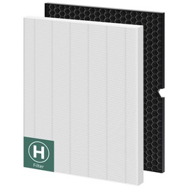 PETOX 116130 Replacement Filter H for Winix 5500-2 Air Purifier and Models AM80, 4 Set HEPA Filter and Activated Carbon Filter Combo Pack