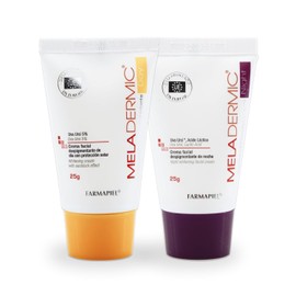 MELADERMIC Pack Day & Night | Día: Crema de Día Facial Antimanchas + Noche: Crema Facial Despigmentante de Noche | Promueve Piel Uniforme | Antimanchas | Disminuye la Apariencia de Pecas
