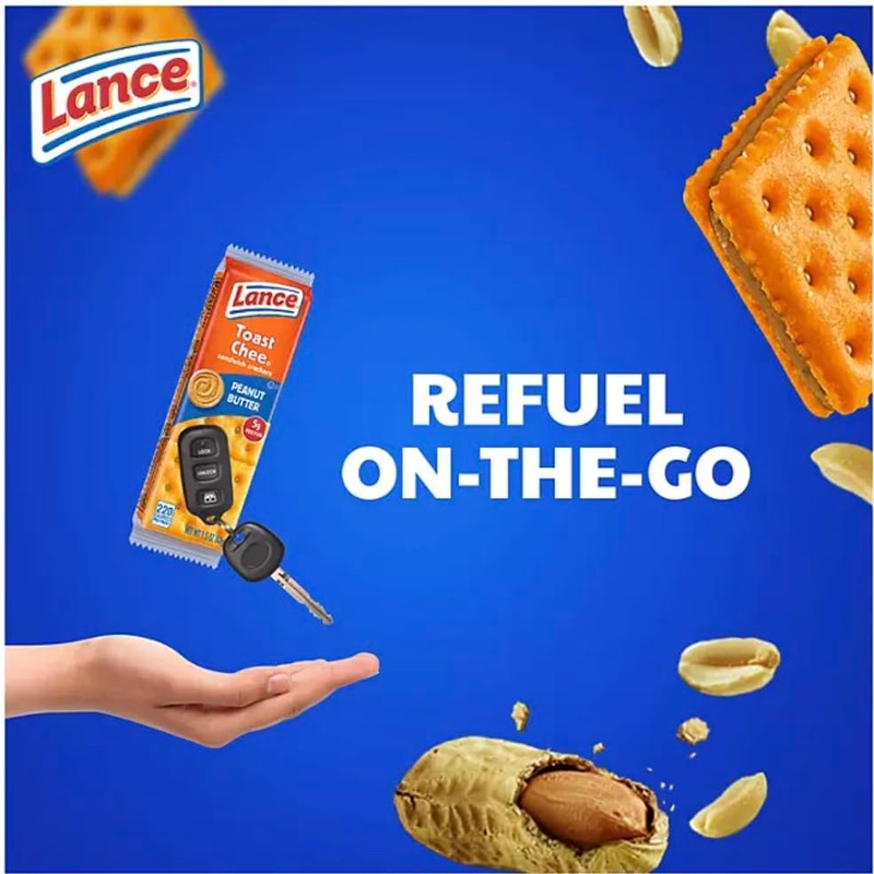 Lance Toast Chee Peanut Butter Sandwich Crackers, (40 Count) Bulk