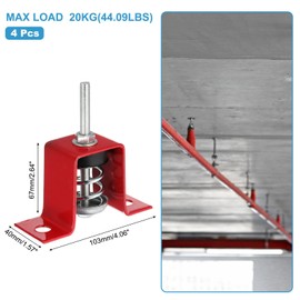 PATIKIL Ceiling Spring Vibration Isolator Hangers, 4 Pack 44lbs Mechanical Vibration Damping Mounts Anti Vibration for A/C Air Processor Bedroom Theater Studio,(HV) Red