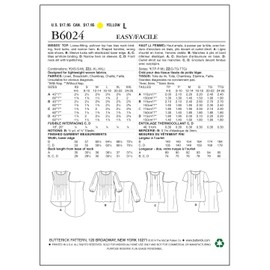 Butterick Schnittmuster, Leinen, Mehrfarbig, ZZ (LRG-XLG-XXL)