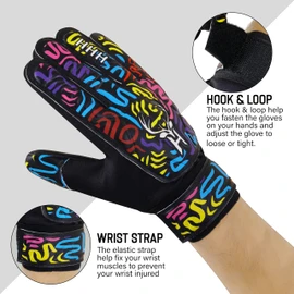HHH Football Goalkeeper Gloves For Boys, Kids Children Youth Soccer Goalie Gloves with 4mm Latex Super Grip Palms Goalkeeping Gloves (5)