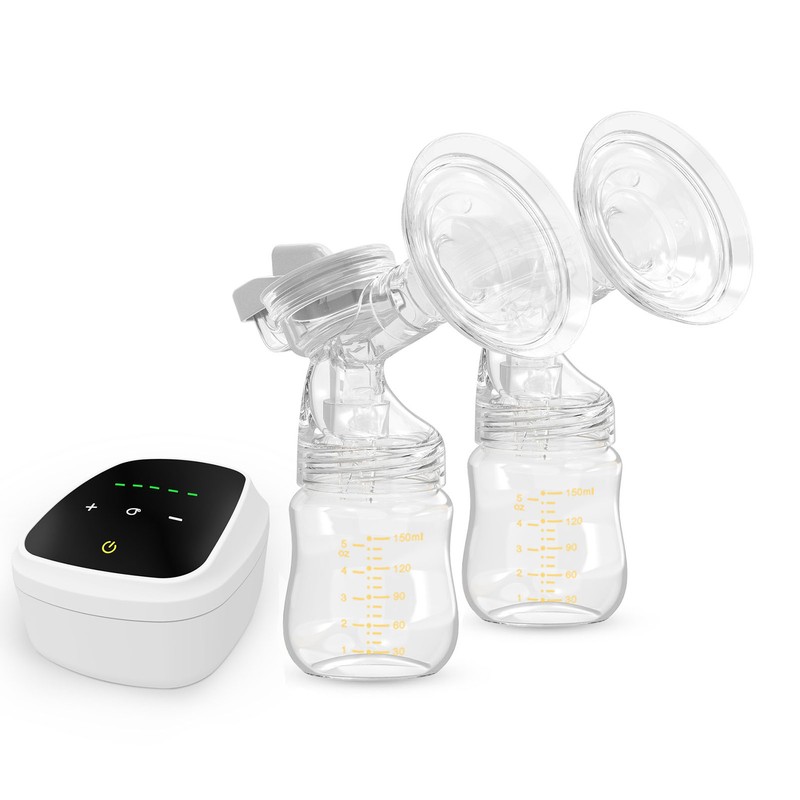 Electric Double Breastfeeding Pump 5 Levels Suction Less Noise Rechargeable