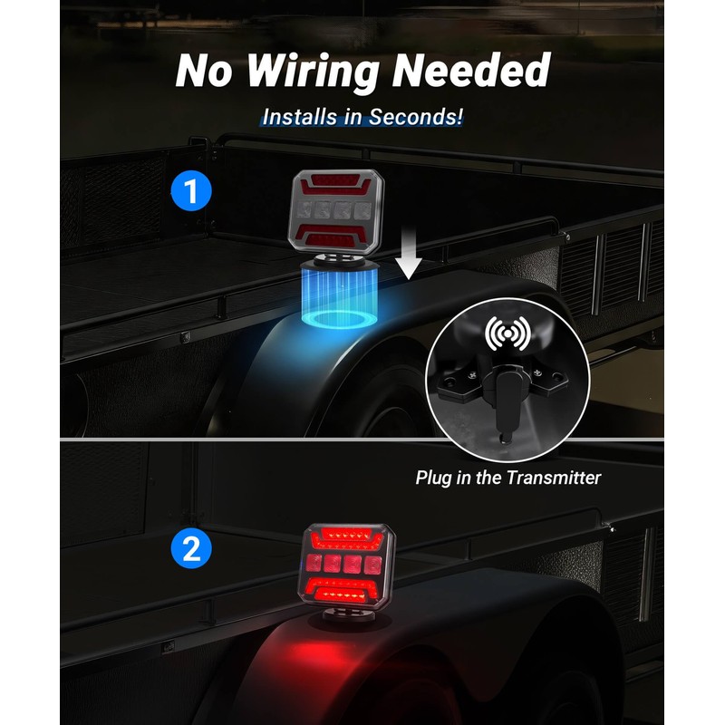 328FT Long Range Magnetic Tow Light Kit with 4/7 Pin