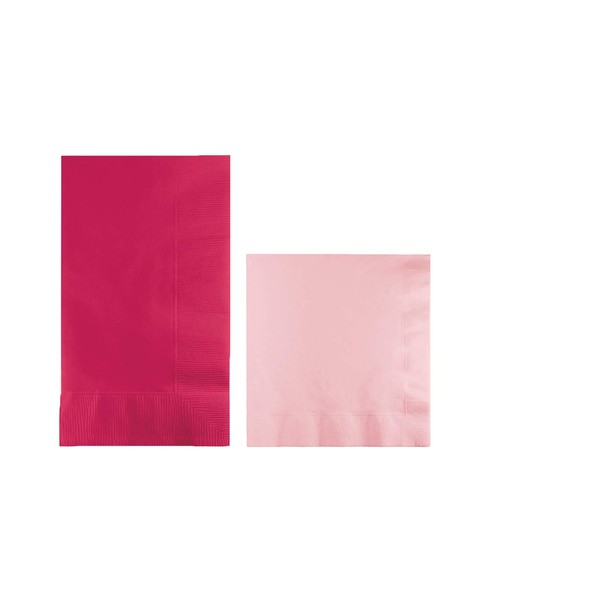 Converting Paper Bulk Party Napkin Bundle, 100 Magenta Dinner and