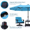 ABCCANOPY 15FT LED Double Sided Pool Umbrella with Base, Outdoor