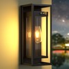 SIAFAVOI 15in Dusk to Dawn Outdoor Wall Sconce-Black Modern Exterior