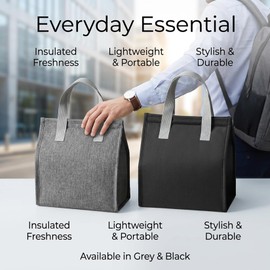 RAINFLOW Insulated Lunch Bag - Premium Thermal Lunch Box Leakproof & Waterproof Large Capacity Durable Lunch Carrier Keeps Food Hot or Cold for Family, Office, Travel and Picnic