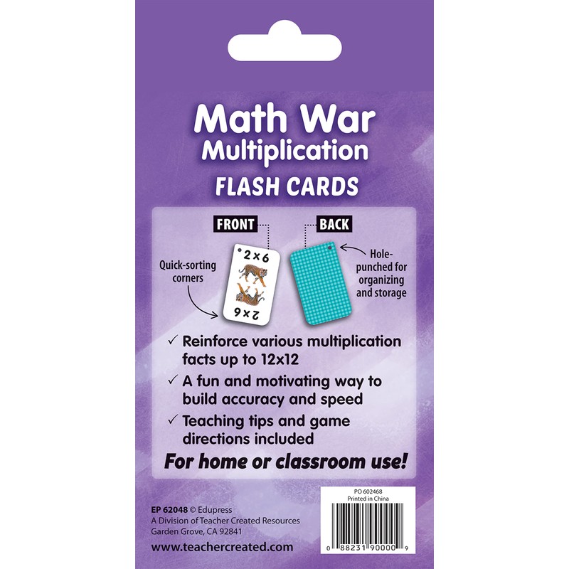 Teacher Created Resources Math War Multiplication Flash Cards (EP62048)