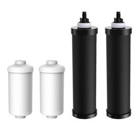 Generic Replacement Black Purification Water Filter, Replacement for Berkey® BB9-2 Black Filters and Fluoride Filters (PF-2®) Combo Pack, 4 Pack, 1, Black/White