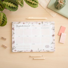 Grupo Erik Weekly Planner Pad A4 Calendar Planner Raquel Beck Desk Calendar Pad - Calendar Planner - Table Planner A4 - Desk Calendar without Date - Desk Pad Paper