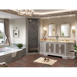 Mestikits 24" x 36" Arched Vintage Gold Mirror for Wall, Antique Bronze Bathroom Mirror with Metal Frame, Ornate Arch Vanity Mirror for Entryway, Mantel, Powder Room