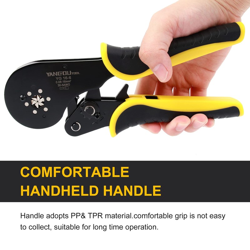 Yangoutool Ferrule Crimping Tool: AWG 30-5 Hexagonal Design for Increased
