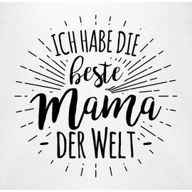Baby bodysuit, short-sleeved, for boys and girls, with German text "Ich Habe die Beste Mama der Welt" ("I have the best mum in the world”) -