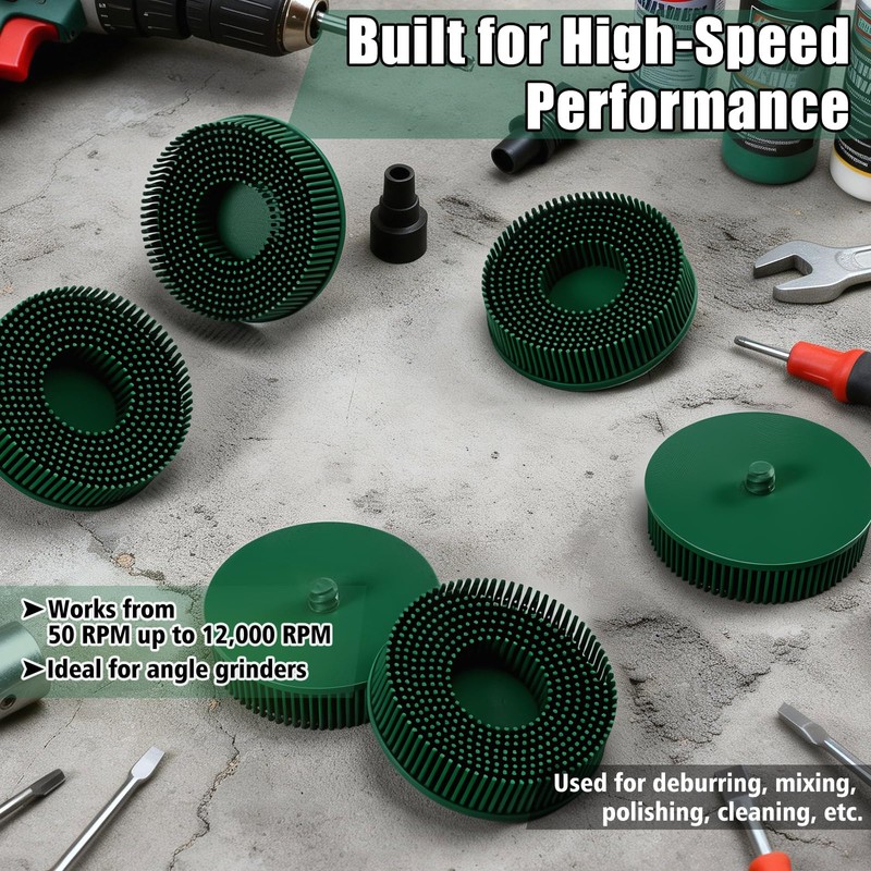 Lounsweer 6 Pack Bristle Disc 3 Inch Grit Abrasive Brush