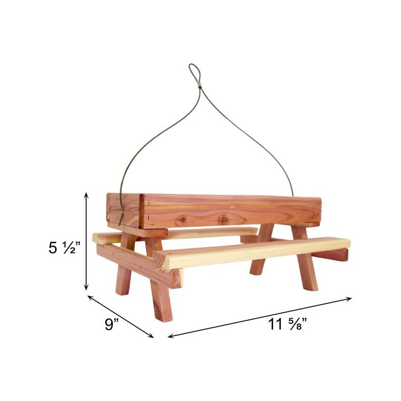 Amish Made Cedar Picnic Table Feeder by Prime Retreat
