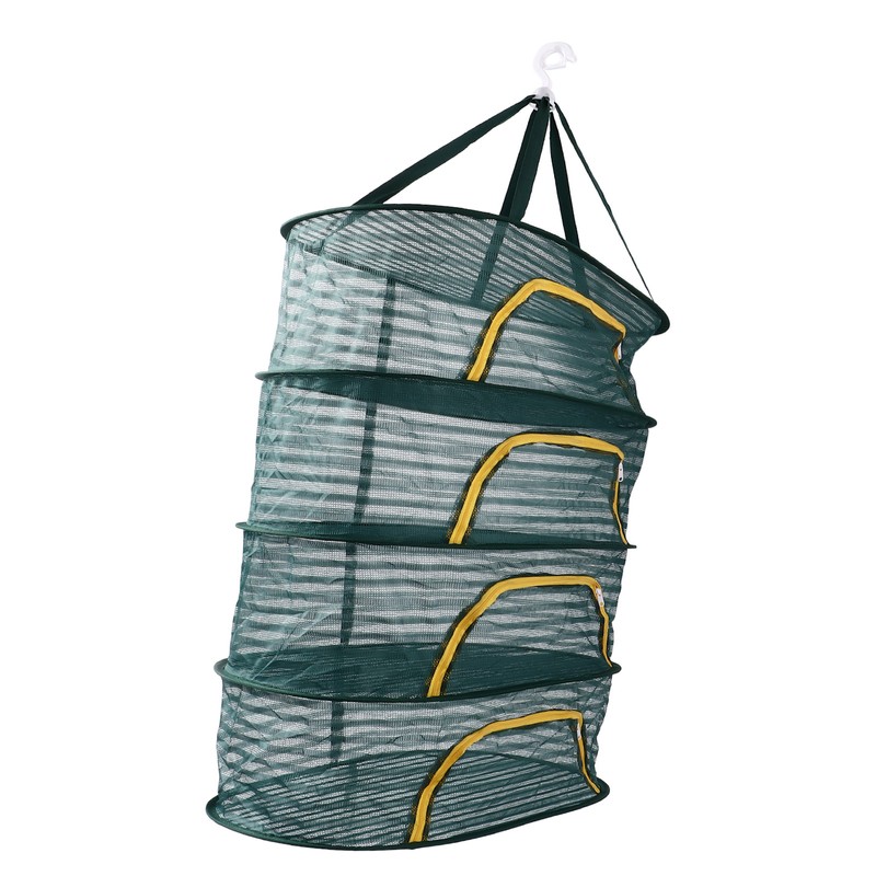 4 Layer Herb Drying Rack with U Shaped Zipper Dark
