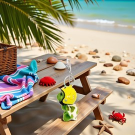 Plush Turtle Keychain,Cute Soft Stuffed Animal Pendant for Keys, Bags and Phone,Funny Portable Doll Charm, Car/Wallet/Belt Accessories,Adorable Gift and Multi-Use Decor