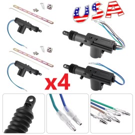 Unbranded 4x Universal Car Auto Heavy Duty Power Slave Door Lock Actuator Motor 2 Wire 12V