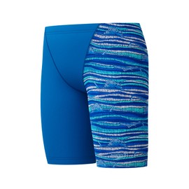 Speedo Boys Digital Allover V-Cut Jammer Swim Trunks Swimmers Blue Size 13-14 Years