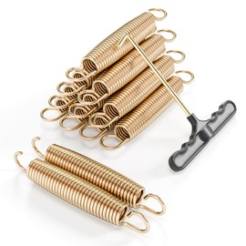 YONSIN 6 Inch Trampoline Springs Heavy Duty with Swivel & Straight Hooks, Stainless Steel Trampoline Accessories Ideal Spring Replacement, Includes T-Hook Tool, Pack of 24