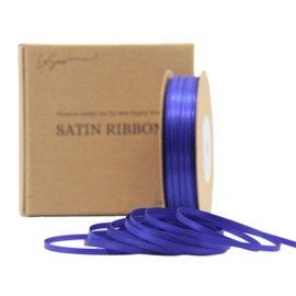 LASOIE Satin Ribbon for Flower Bouquet Gift Wrapping for Crafts Bows for Girls Hair Presents Bookmarks Birthday Party Decorations Wedding Invitations Decorative for Craft Cobalt Blue 3mm 1/8 Inches