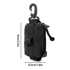 Utility EDC Bag, Tactical Keyring Purse, Molle Bag, Compact Accessories with Carabiner for Sports, Hiking, Camping