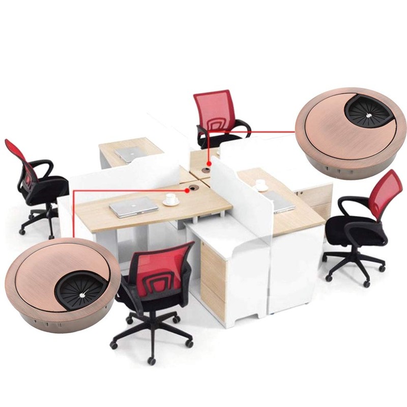 Gasea 4 Packs 50mm Desk Table Grommet Cable Tidies Computer