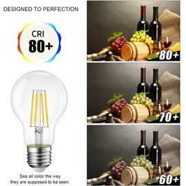 liveMAX E26 LED Light Bulbs,40 Watt Equivalent,Classic Clear Glass A19 LED Filament Bulb Non-Dimmable 5500K Daylight White,Pack of 6