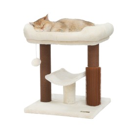 Hoopet cat Tree Tower,cat Scratching Post for Indoor Cats,Featuring with Super Cozy Perch,Cat Self Groomer and Interactive Dangling Ball Great for Kittens and Cats…