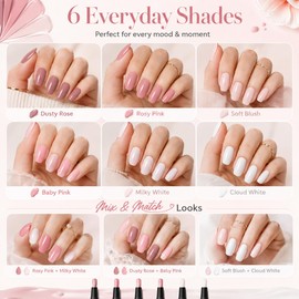 Pink Nail Polish Pens 6 Colors, Quick Dry Water Based Nail Polish Set